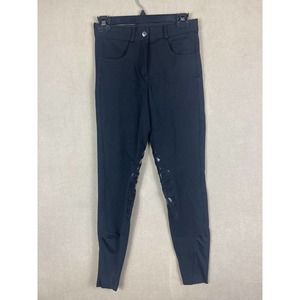 HR‎ Farm Horseback Riding Pants Womens 26 Black Stretch Reinforced Support